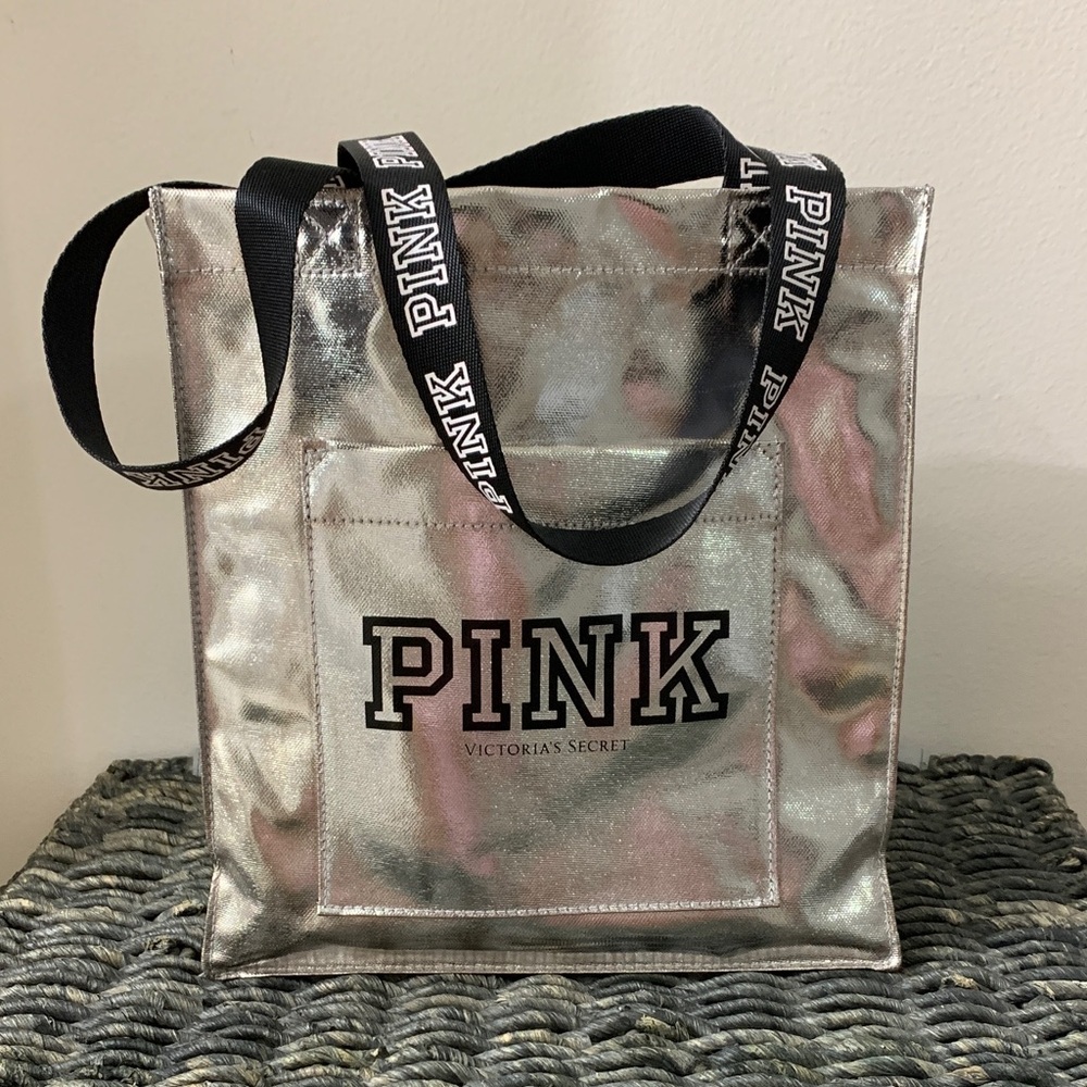 Victoria's Secret PINK Metallic Silver Tote